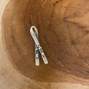 RETIRED James Avery Crossed Skiis Charm, Sterling Silver